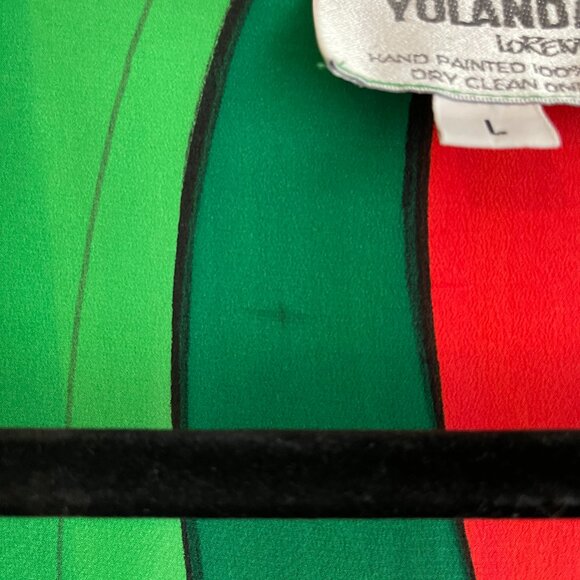 Vintage Yolanda Lorente Hand Painted 100% Silk Open Duster/Kimono Wrap Coverup L - Picture 8 of 10